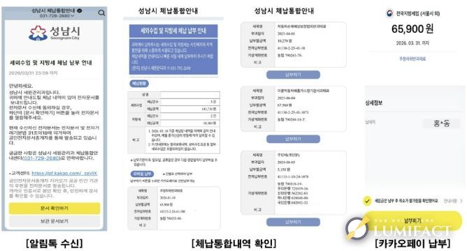 카톡으로 안내하는 성남시 '통합 알림톡' 서비스