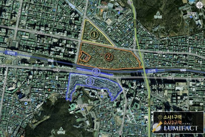 재개발 구역 위치도(소사역 일대)